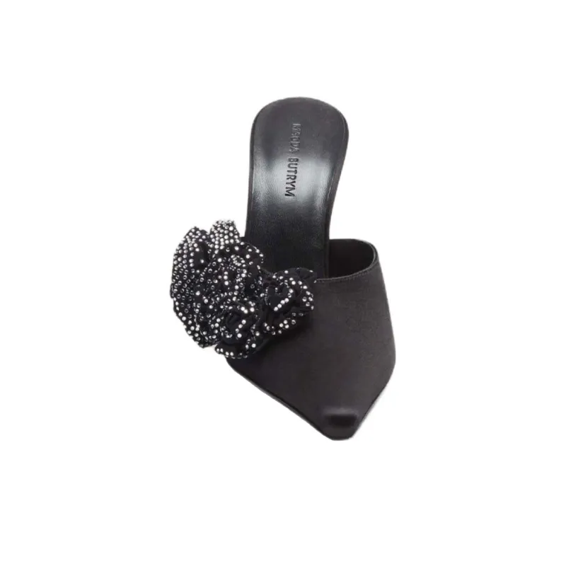 MAGDA BUTRYM Closed Toe Slippers 10.5cm Women's Black-3