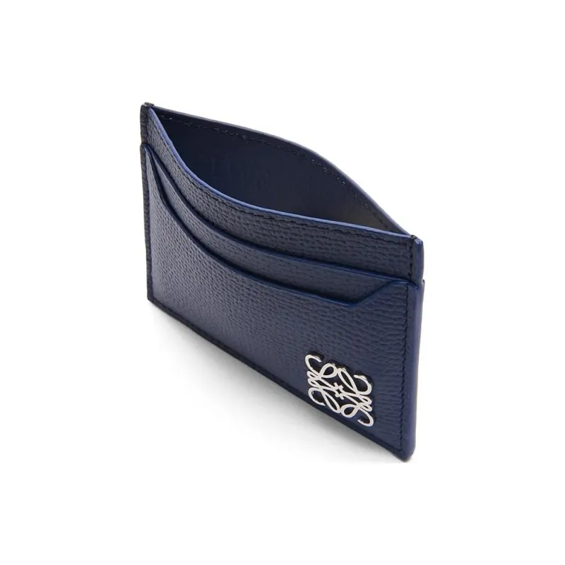 LOEWE Pebble Texture Cow Leather Card Holder Women's Dark Blue-2