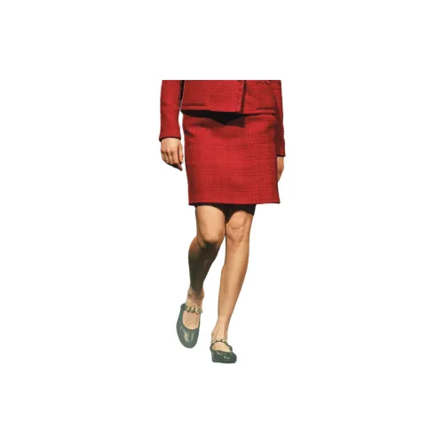 CHANEL Casual Short Skirts Women's Red