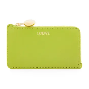 LOEWE Shiny Nappa Calfskin Card Clip Card Holder Women's Meadow Green