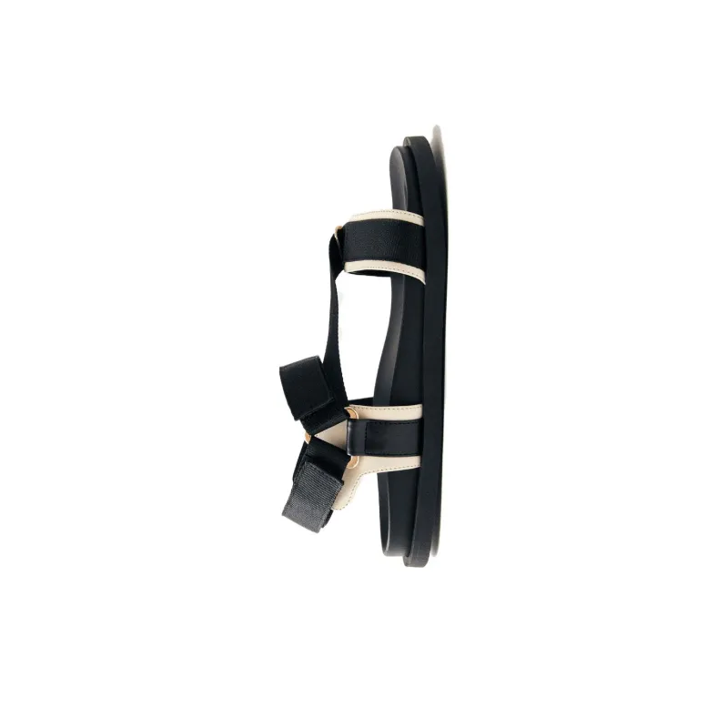 ALOHAS Indigo Strap Sandals Women's Black White-4