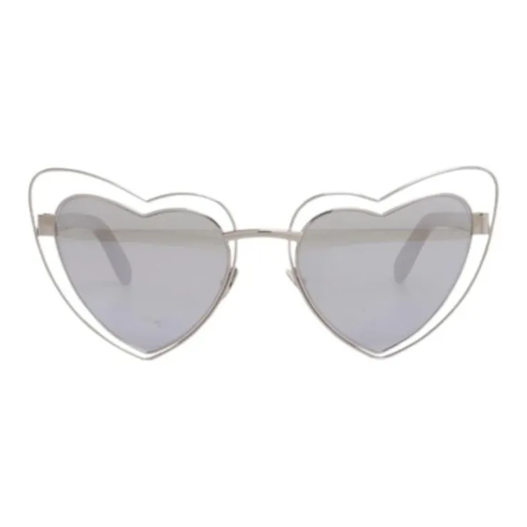 SAINT LAURENT Irregular Shape Sunglasses Women's Silver-1
