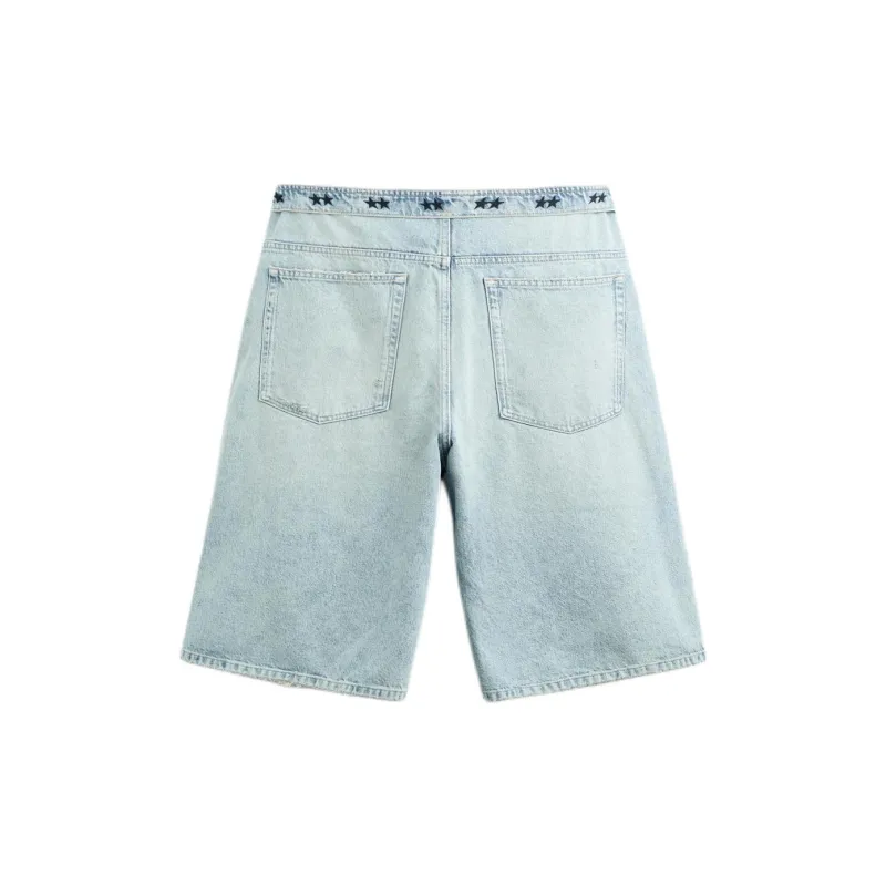 ZARA x Two Jeys SS24 Denim Shorts Men's Light Blue-1