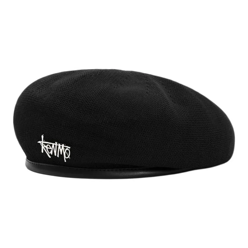KENMO Polyester Berets Unisex Black-0