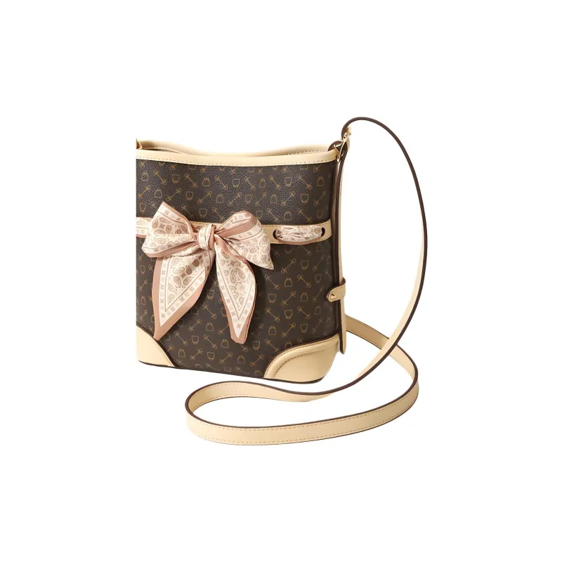 Why Artificial Leather Crossbody Bag, Shoulder Bag Small Size Women's Coffee/Apricot-2