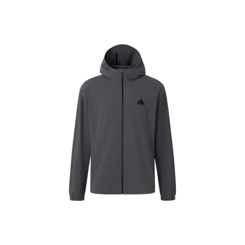 Adidas Jackets Men Solid Dark Gray/Black