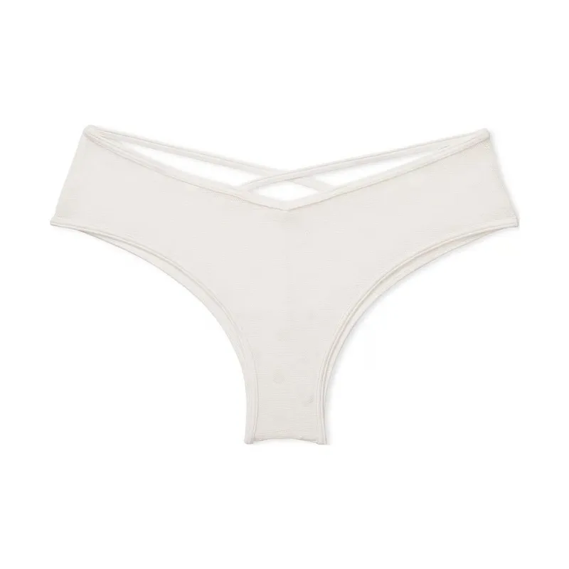 Victoria's Secret PINK DOT MESH CHEEKY PANTY /CW Underpants Women's 1 Pack Coconut White-0