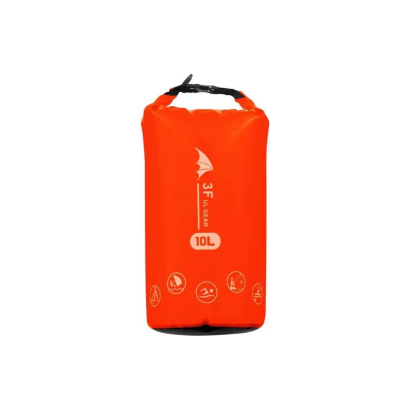 Three Peaks Out Outdoor Waterproof Bag Drifting And Kayaking Float Fishing PVC Material Orange 10L Shoulder Bag-0