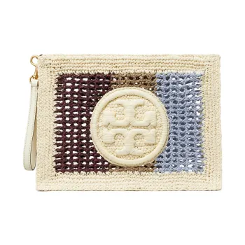 TORY BURCH Ella Paper Reed Raffia Clutch Small Size Women's Multicolor