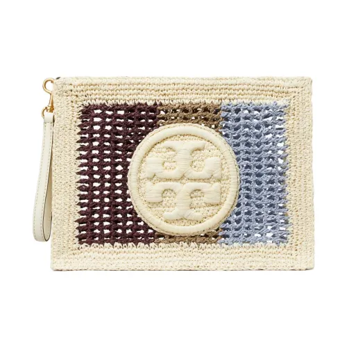 TORY BURCH Ella Paper Reed Raffia Clutch Small Size Women's Multicolor