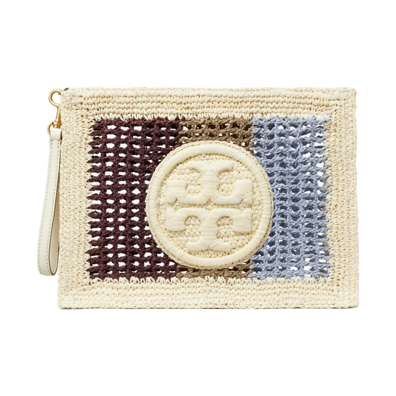 TORY BURCH Ella Paper Reed Raffia Clutch Small Size Women's Multicolor-0