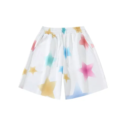 DNBH Star Letter Series Casual Shorts Unisex White