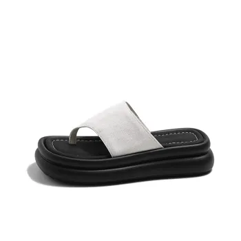MIS. DANNY Abrasion-Resistant Flip Flops Women's Black/Beige/Pink/Cow