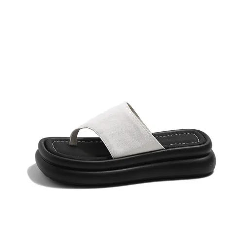 MIS. DANNY Abrasion Resistant Flip Flops Women's Black/Beige/Pink/Cow