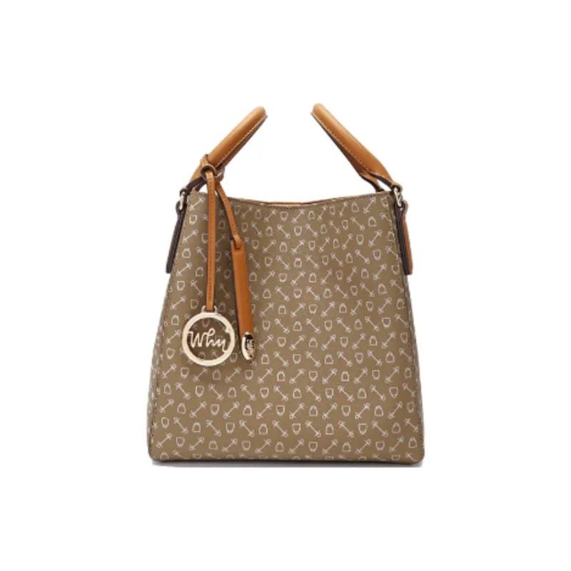 Why Artificial Leather Bucket Bag, Shoulder Bag, Crossbody Bag, Handbag Medium Size Women's Coffee/Milk Tea-7
