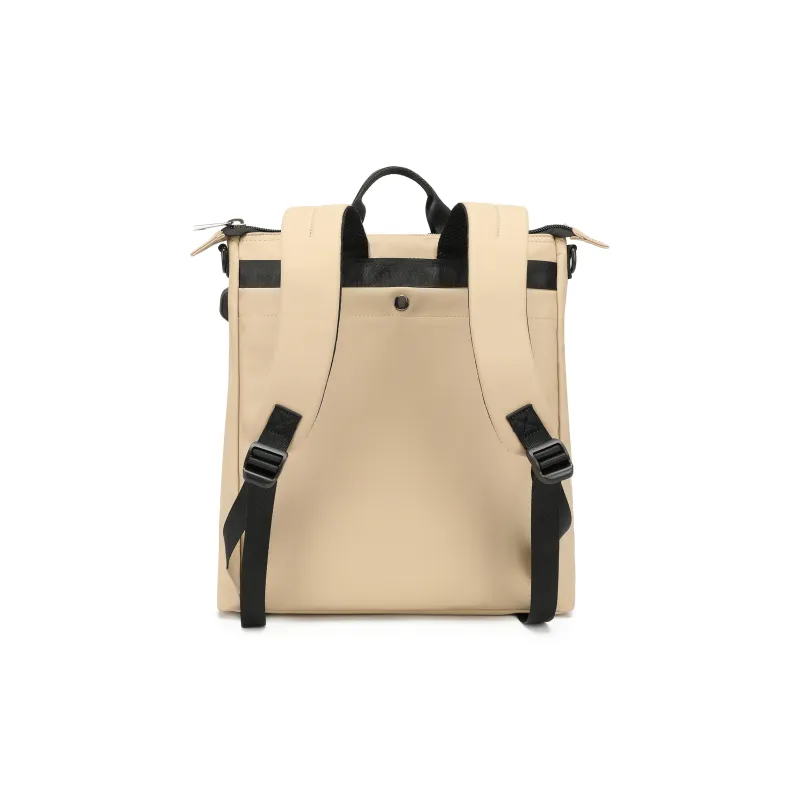 Slazenger Large Capacity Water-Repellent PU Backpack Unisex Vintage Gray/Khaki-8