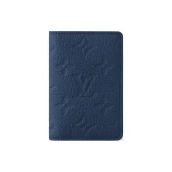 LOUIS VUITTON Leather Card Holder Men's Blue