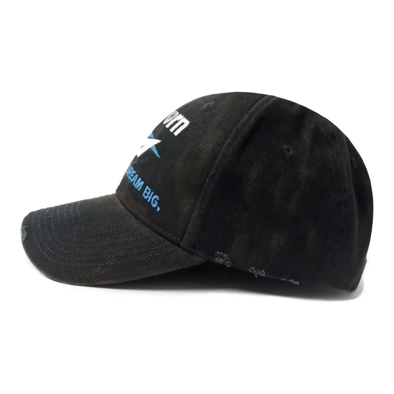 False Perception Cotton Baseball Caps Unisex Washed Black-2