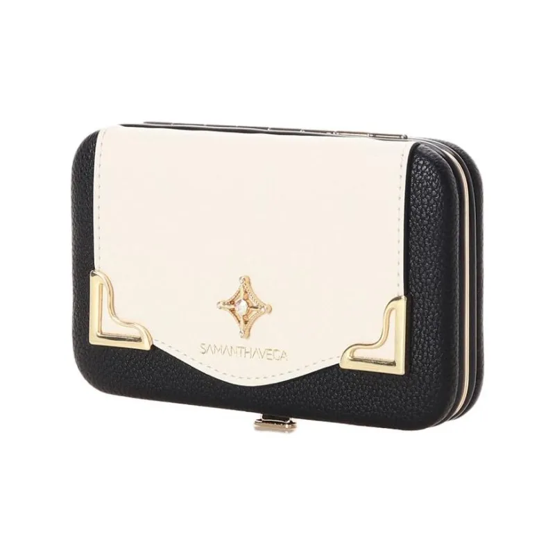 SAMANTHA THAVASA Synthetic Leather Card Holder Women's Black-1