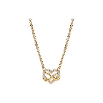 Pandora Synthetic Cubic Zirconia Necklaces Women's Gold