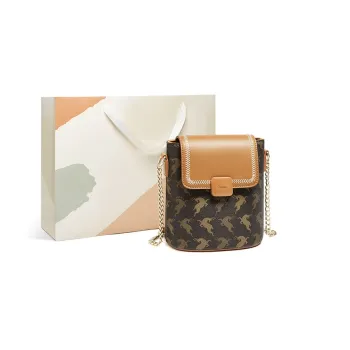 15 MINS PVC And Synthetic Leather Crossbody Bag Shoulder Bag Small Size Women's Coffee