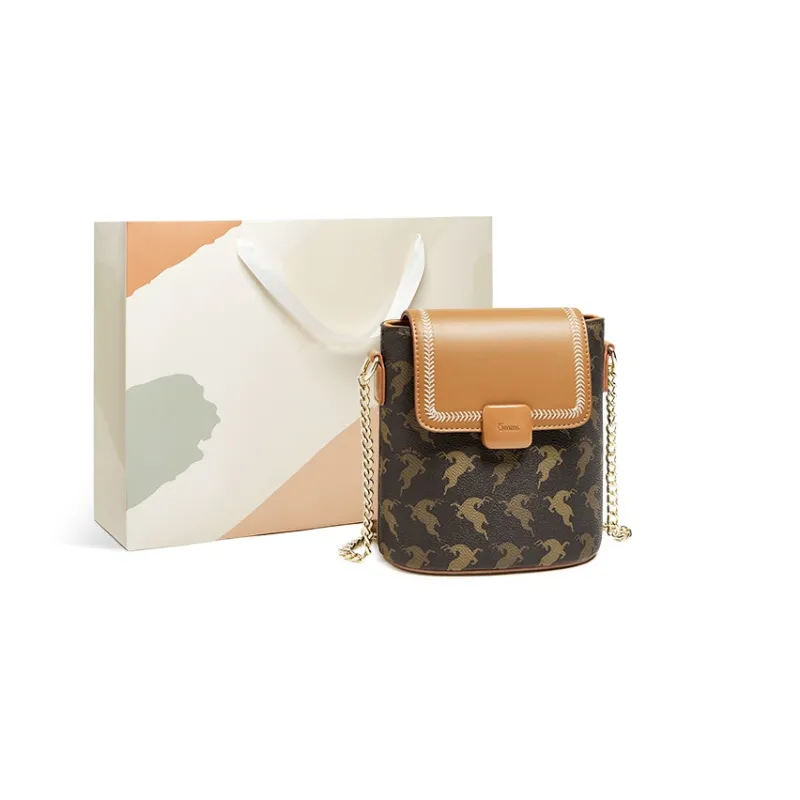 15 MINS PVC And Synthetic Leather Crossbody Bag Shoulder Bag Small Size Women's Coffee-0