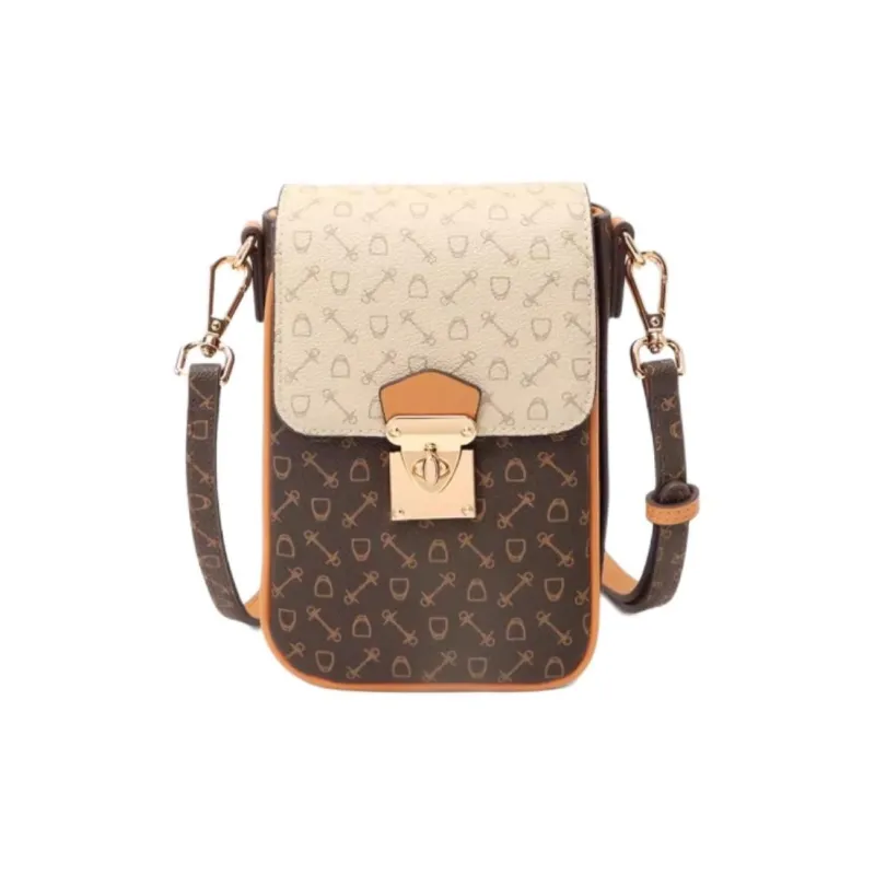 Why Artificial Leather Shoulder Bag Crossbody Bag Small Size Women's Coffee With Caramel/Coffee With Apricot-6