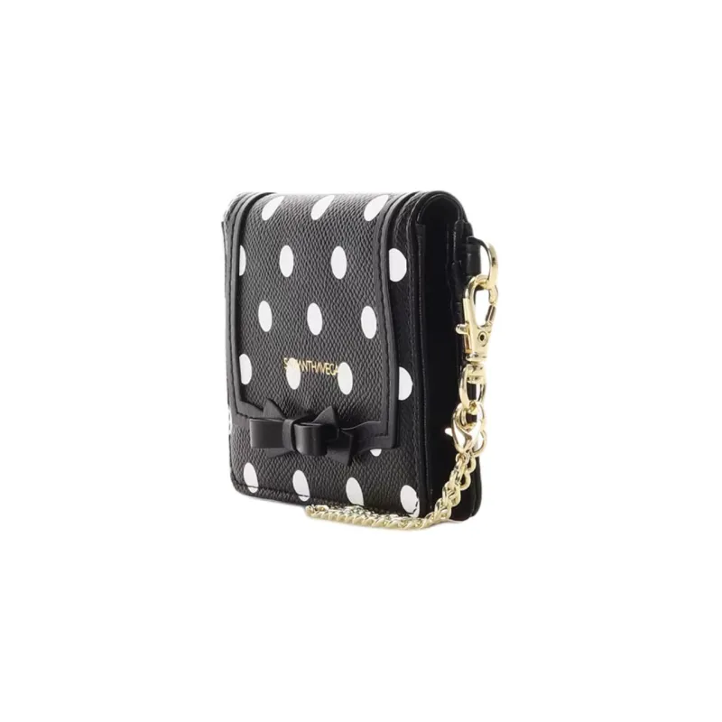 SAMANTHA THAVASA Synthetic Leather Card Holder Women's Black-2