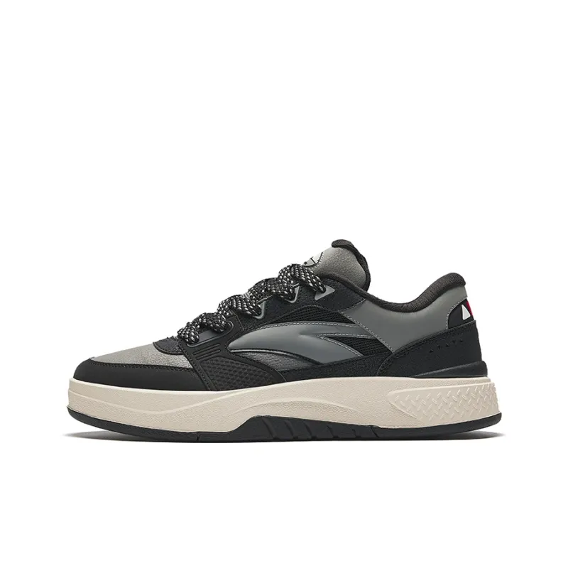 Anta Travel Height Increasing Lightweight Low Top Skateboard Shoes Men's Recycling Gray-0