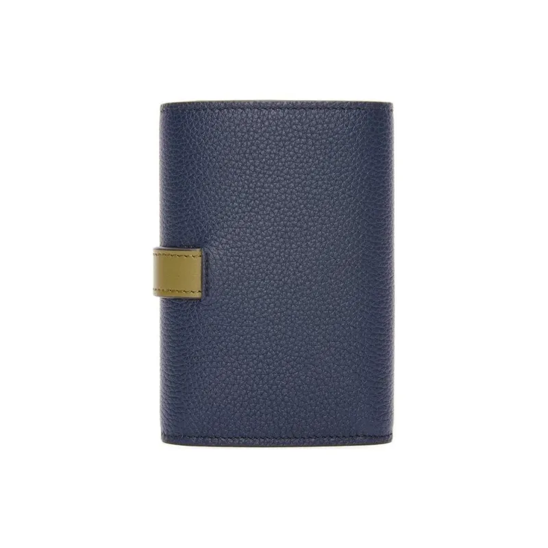LOEWE Soft Grained Calfskin Wallet Small Size Women's Deep Abyss Blue & Olive Green-1