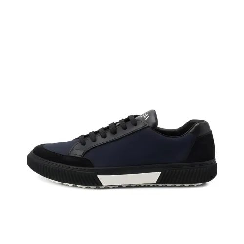 PRADA Skateboard Shoes Men Low-Top Blue Black