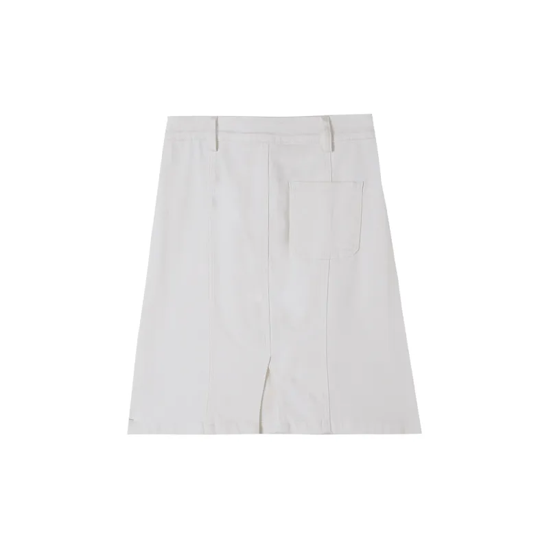 HIPPIEMISS Denim Short Skirts Women's White-1