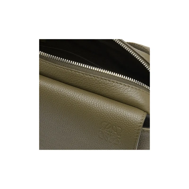 LOEWE Military Messenger Bag In Soft Grained Calfskin Xs Military Green-2
