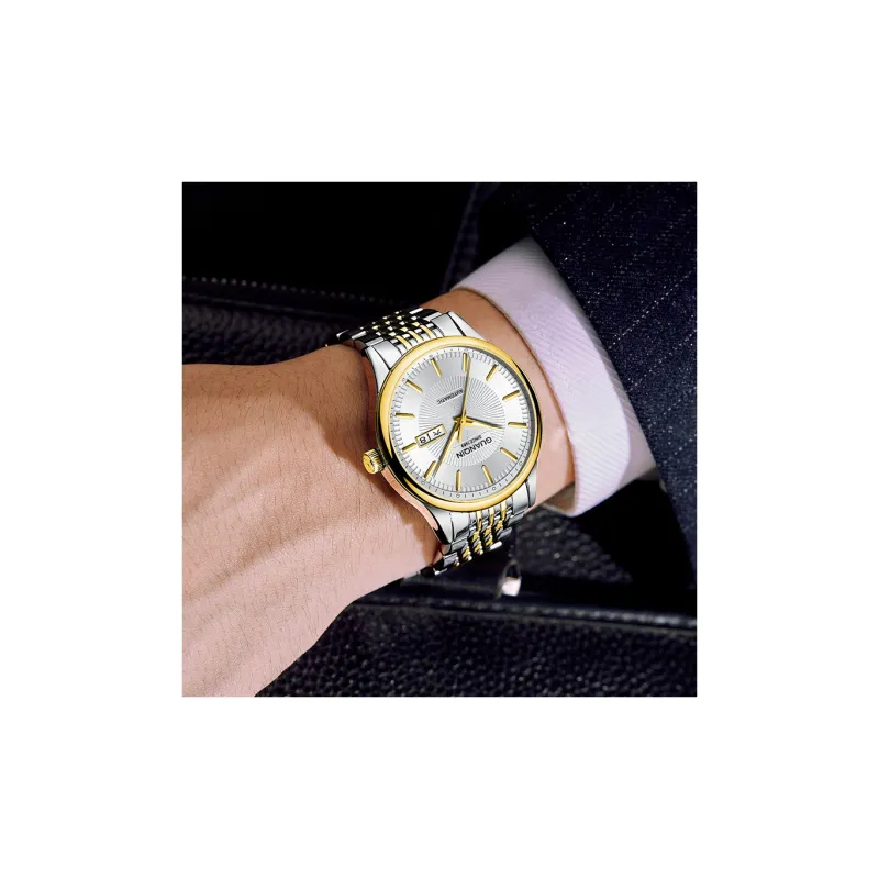 GUANQIN GJ16266 Automatic Mechanical Movement Stainless Steel Watchband Watch Men's Watches White Dial-7