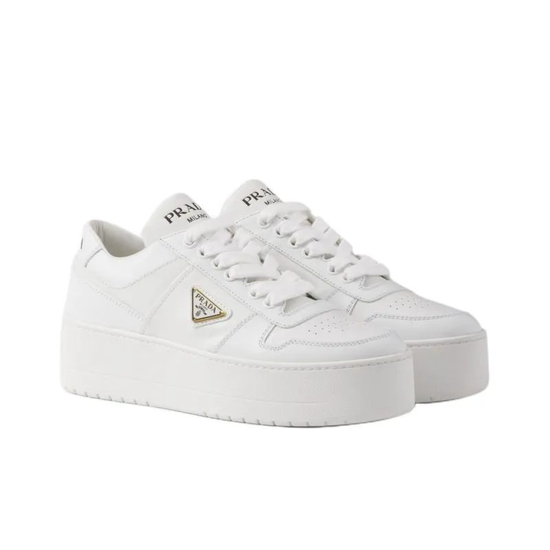 PRADA Downtown Bold Low Top Skateboard Shoes 5cm Women's White-2