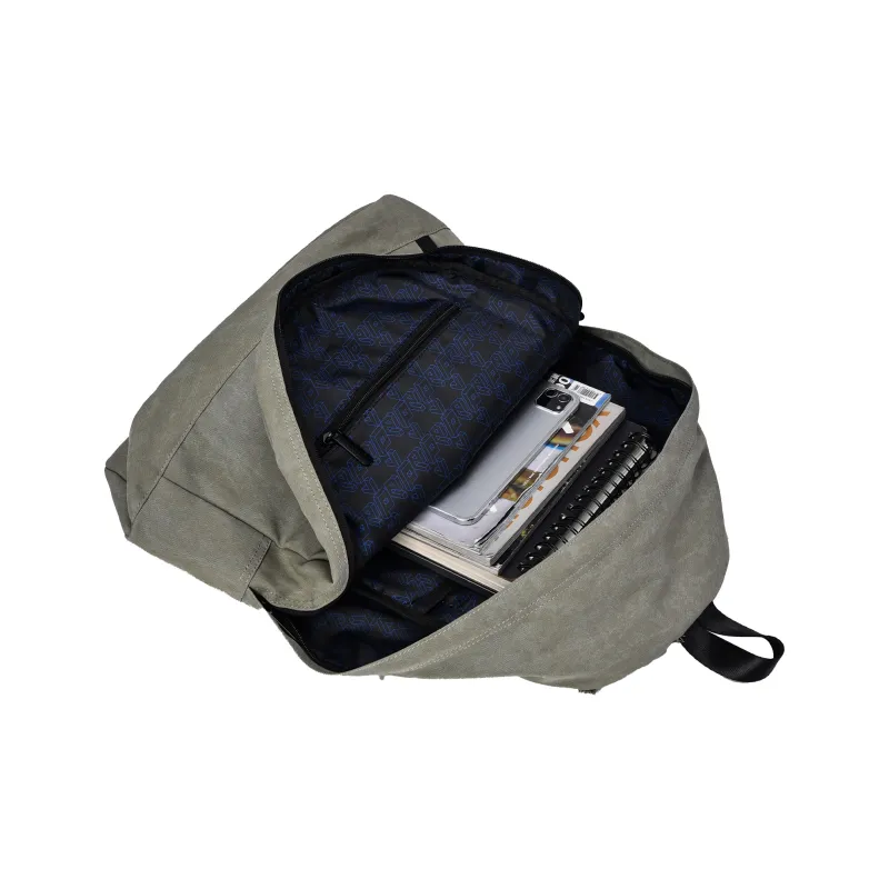 DRACONITE Denim Students Backpack Regular Unisex Army Green-3