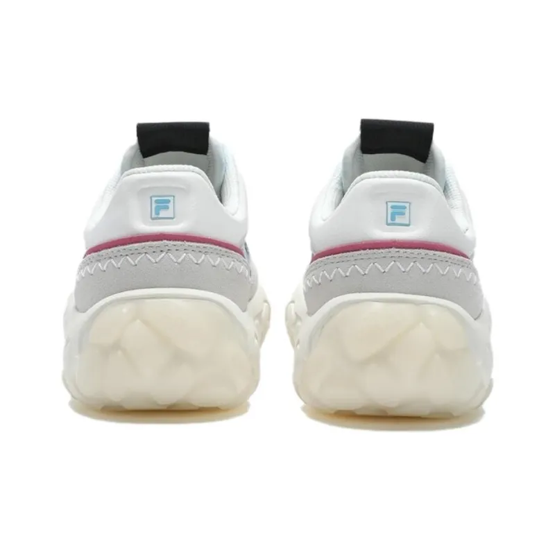 FILA Gara Anti-Slip Wear-Resistant Low-Top Casual Running Shoes Women's White Pink-3