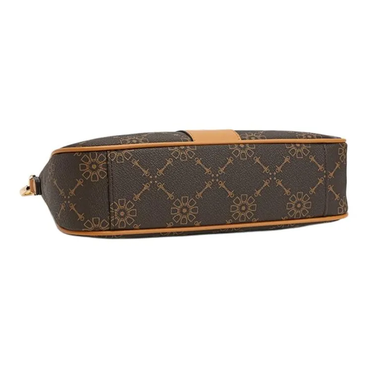 Why Artificial Leather Underarm Shoulder Bag Medium Size Women's Coffee/Ecru-3