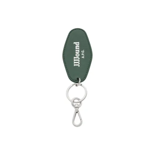 A.P.C Cow Leather Keychains Men's Green