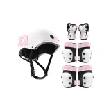 Upgraded Protective[Professional Helmet Protective Gear 7 Pcs Set]Cherry Blossom Pink