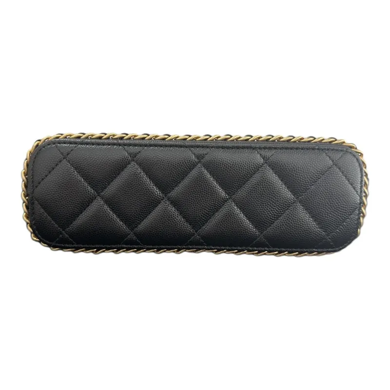 CHANEL Caviar Cow Leather Flap Bag, Tofu Bag, Crossbody Bag, Shoulder Bag Women's Black-3