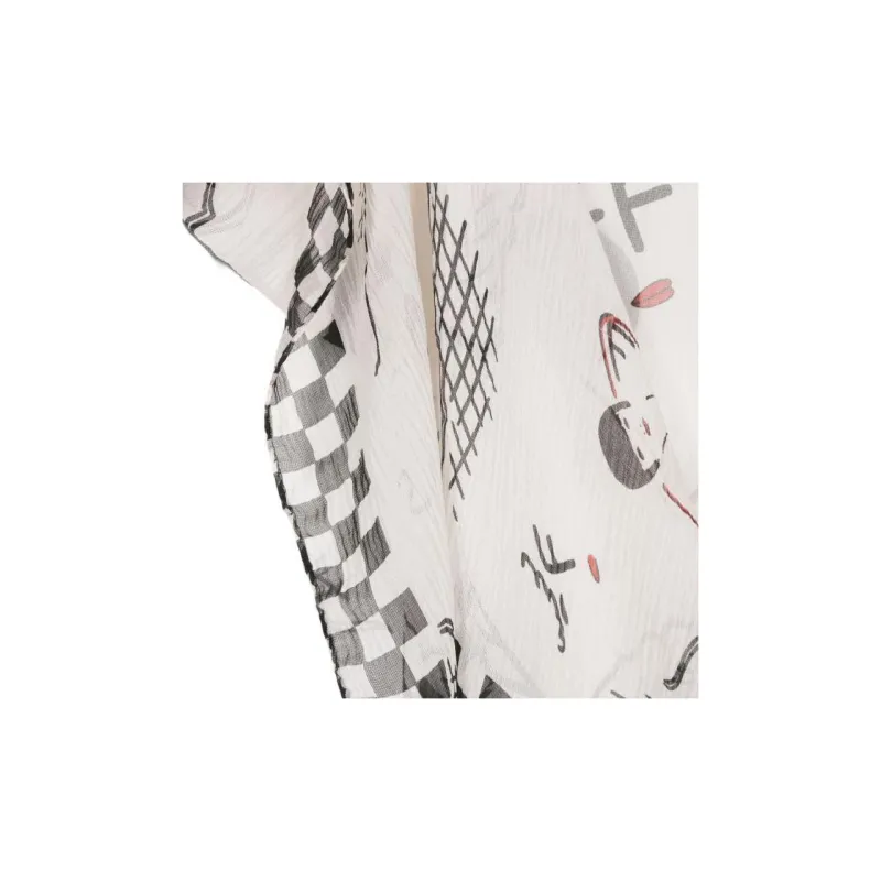 FENDI Silk Silk Scarves Women's White-2