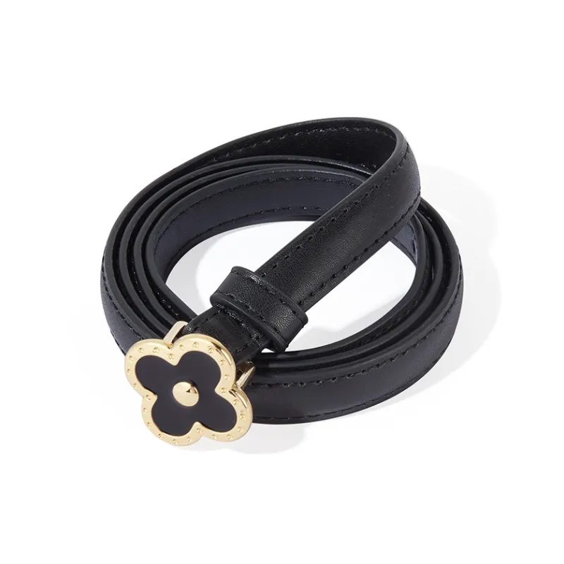 TUCANO Versatile Trendy Genuine Leather Smooth Buckle Belt Leather Belts Women's Width 3.4cm-1