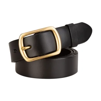 Cows Reign Copper Buckle Narrow Fit Pin Buckle Top Grain Cow Leather Thin Belt Leather Belts Unisex 2.9cm