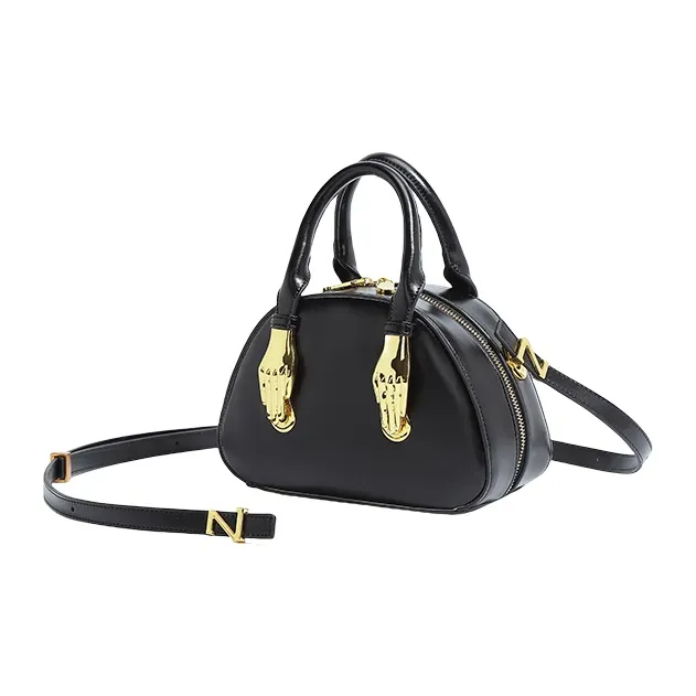 TTaG．baG Microfiber Synthetic Leather One Shoulder Handbags Regular Women's Black/Ecru-2