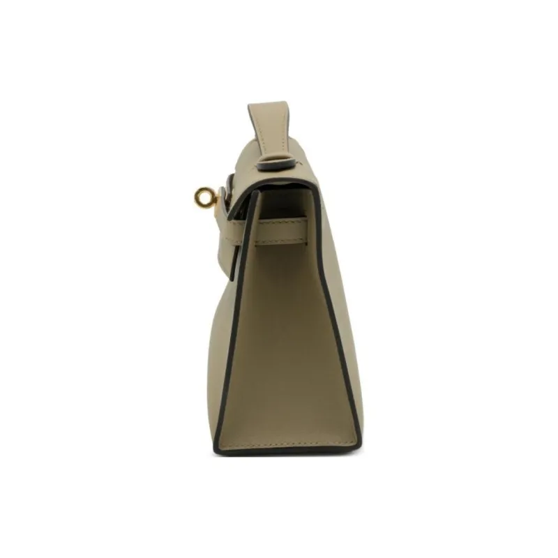 HERMES Mini Kelly Swift Leather Kelly Bag Handbags Women's 8Q Marfa Beige-2