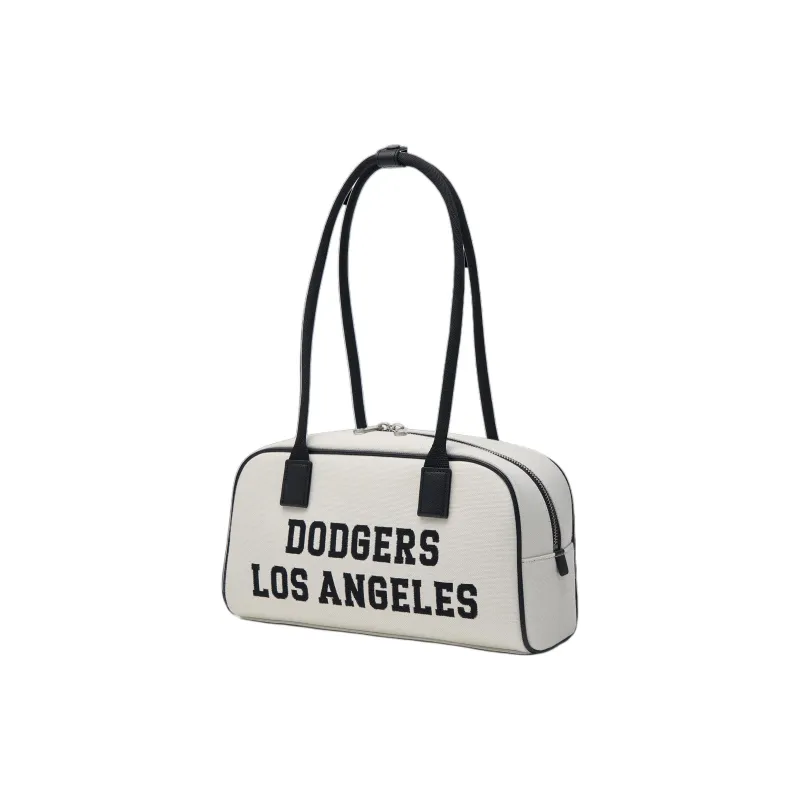 MLB Artificial Leather Shoulder Bag Shoulder Bag Toast Bowling Bag Unisex Cream White-1