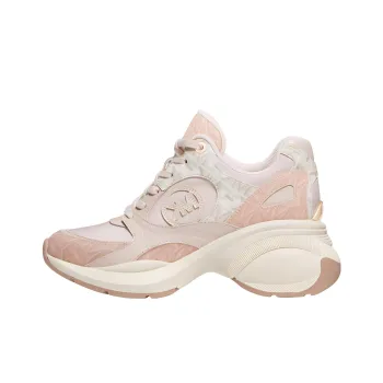 Michael Kors Zuma Gold-tone Logo-plaque Leather Sneakers