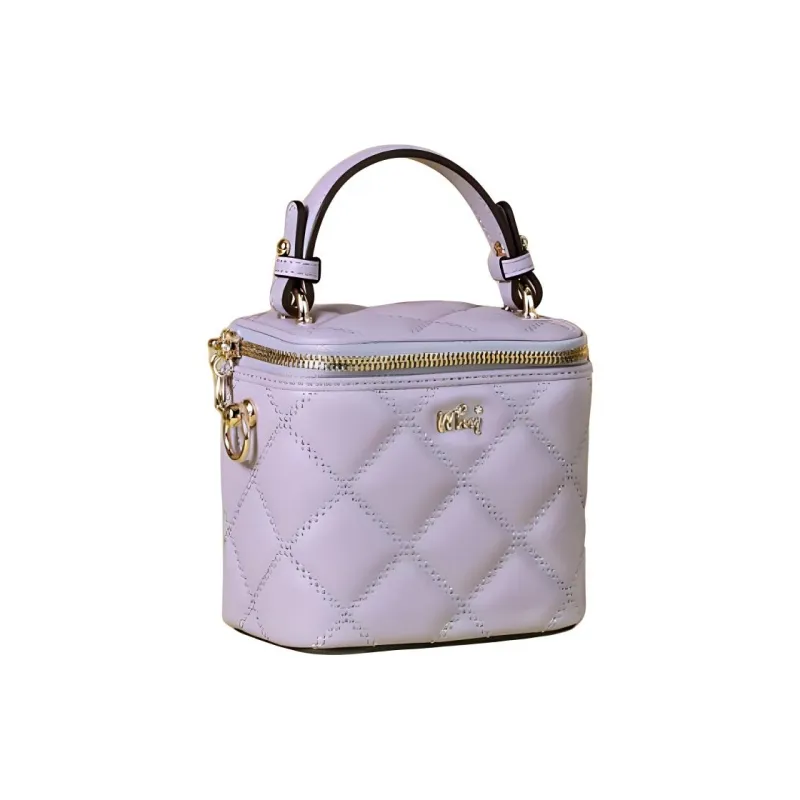 Why Cow Leather Shoulder Bag, Crossbody Bag, Handbag Mini Women's White/Black/Hyacinth Purple-15