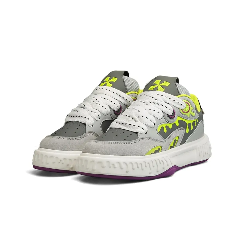 OFF WIERAH Skateboard Shoes Men Low Top Gray-2